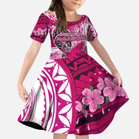 Breast Cancer Awareness Hawaii Family Matching Tank Maxi Dress and Hawaiian Shirt Polynesia Girl Nobody Fights Alone