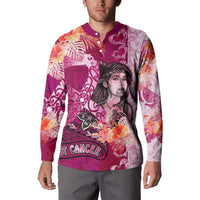 Breast Cancer New Zealand Button Sweatshirt Maori Aotearoa Girl Pink Out DT02 - Polynesian Pride