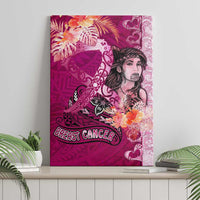 Breast Cancer New Zealand Canvas Wall Art Maori Aotearoa Girl Pink Out
