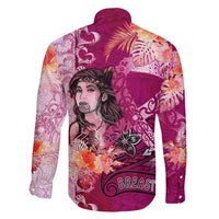 Breast Cancer New Zealand Family Matching Mermaid Dress and Hawaiian Shirt Maori Aotearoa Girl Pink Out