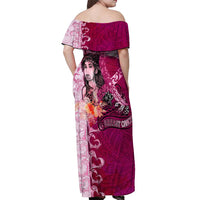 Breast Cancer New Zealand Off Shoulder Maxi Dress Maori Aotearoa Girl Pink Out