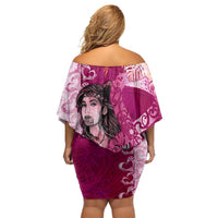 Breast Cancer New Zealand Off Shoulder Short Dress Maori Aotearoa Girl Pink Out