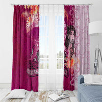 Breast Cancer New Zealand Window Curtain Maori Aotearoa Girl Pink Out