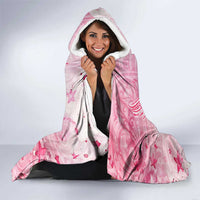 Breast Cancer Awareness Month Hooded Blanket Butterfly Polynesia Watercolor Pink