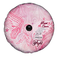 Breast Cancer Awareness Month Spare Tire Cover Butterfly Polynesia Watercolor Pink