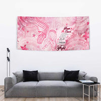 Breast Cancer Awareness Month Tapestry Butterfly Polynesia Watercolor Pink