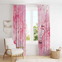 Breast Cancer Awareness Month Window Curtain Butterfly Polynesia Watercolor Pink