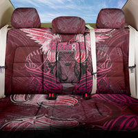 Breast Cancer Warrior Back Car Seat Cover Angel Wings Polynesian Pattern