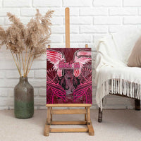 Breast Cancer Warrior Canvas Wall Art Angel Wings Polynesian Pattern