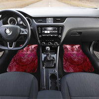 Breast Cancer Warrior Car Mats Angel Wings Polynesian Pattern