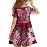 Breast Cancer Warrior Family Matching Tank Maxi Dress and Hawaiian Shirt Angel Wings Polynesian Pattern
