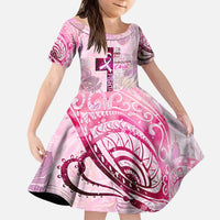 Breast Cancer Polynesian Kid Short Sleeve Dress I Can Do All Things Through Christ