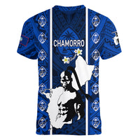 guam-chamorro-warrior-women-v-neck-t-shirt-traditional-tribal-patterns