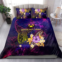 Wallis and Futuna Bedding Set Whale Hibiscus Polynesian