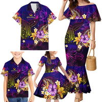 Wallis and Futuna Family Matching Mermaid Dress and Hawaiian Shirt Whale Hibiscus Polynesian