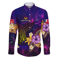 Wallis and Futuna Family Matching Puletasi and Hawaiian Shirt Whale Hibiscus Polynesian