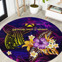 Wallis and Futuna Round Carpet Whale Hibiscus Polynesian