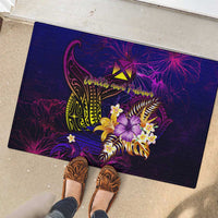 Wallis and Futuna Rubber Doormat Whale Hibiscus Polynesian