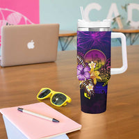 Wallis and Futuna Tumbler With Handle Whale Hibiscus Polynesian