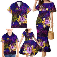 New Caledonia Family Matching Mermaid Dress and Hawaiian Shirt Whale Hibiscus Polynesian