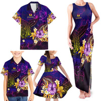 New Caledonia Family Matching Tank Maxi Dress and Hawaiian Shirt Whale Hibiscus Polynesian