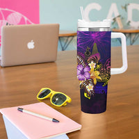New Caledonia Tumbler With Handle Whale Hibiscus Polynesian