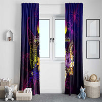 New Caledonia Window Curtain Whale Hibiscus Polynesian
