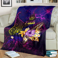 Tahiti French Polynesia Blanket Whale Hibiscus Polynesian