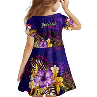 Tahiti French Polynesia Family Matching Off Shoulder Short Dress and Hawaiian Shirt Whale Hibiscus Polynesian DT02 - Polynesian Pride