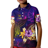 Tahiti French Polynesia Kid Polo Shirt Whale Hibiscus Polynesian