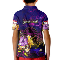 Tahiti French Polynesia Kid Polo Shirt Whale Hibiscus Polynesian