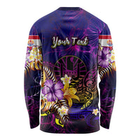 Tahiti French Polynesia Long Sleeve Shirt Whale Hibiscus Polynesian