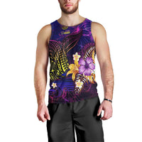 Tahiti French Polynesia Men Tank Top Whale Hibiscus Polynesian