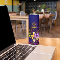 Tahiti French Polynesia Skinny Tumbler Whale Hibiscus Polynesian