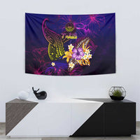 Tahiti French Polynesia Tapestry Whale Hibiscus Polynesian