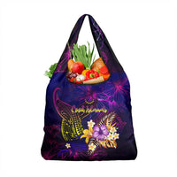 Cook Islands Grocery Bag Whale Hibiscus Polynesian