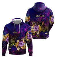 Cook Islands Hoodie Whale Hibiscus Polynesian