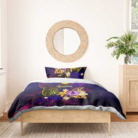 Nauru Bedding Set Whale Hibiscus Polynesian