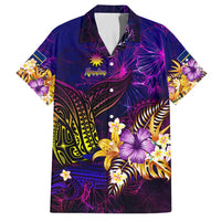 Nauru Family Matching Short Sleeve Bodycon Dress and Hawaiian Shirt Whale Hibiscus Polynesian