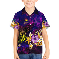 Nauru Family Matching Short Sleeve Bodycon Dress and Hawaiian Shirt Whale Hibiscus Polynesian
