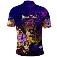 Nauru Polo Shirt Whale Hibiscus Polynesian