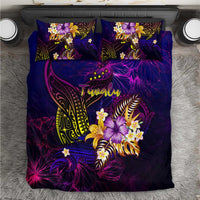 Tuvalu Bedding Set Whale Hibiscus Polynesian