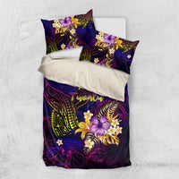 Tuvalu Bedding Set Whale Hibiscus Polynesian