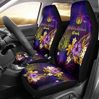 Northern Mariana Islands Car Seat Cover Whale Hibiscus Polynesian