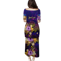 Northern Mariana Islands Family Matching Puletasi and Hawaiian Shirt Whale Hibiscus Polynesian