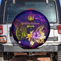 Northern Mariana Islands Spare Tire Cover Whale Hibiscus Polynesian