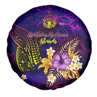 Northern Mariana Islands Spare Tire Cover Whale Hibiscus Polynesian