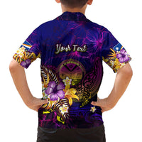 Marshall Islands Family Matching Off The Shoulder Long Sleeve Dress and Hawaiian Shirt Whale Hibiscus Polynesian