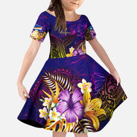 Marshall Islands Family Matching Off The Shoulder Long Sleeve Dress and Hawaiian Shirt Whale Hibiscus Polynesian