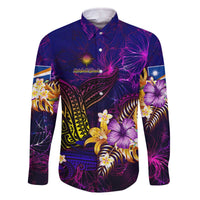 Marshall Islands Family Matching Off The Shoulder Long Sleeve Dress and Hawaiian Shirt Whale Hibiscus Polynesian